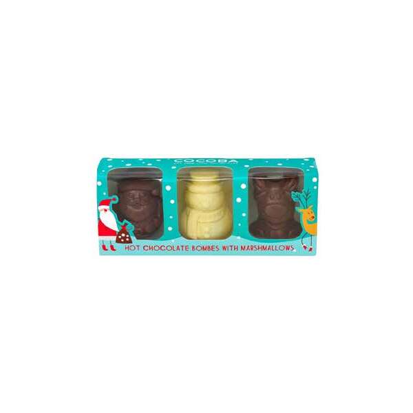 Cocoba Christmas Character Hot Chocolate Bomb with Mini Marshmallows 3 Pack 150g (6)