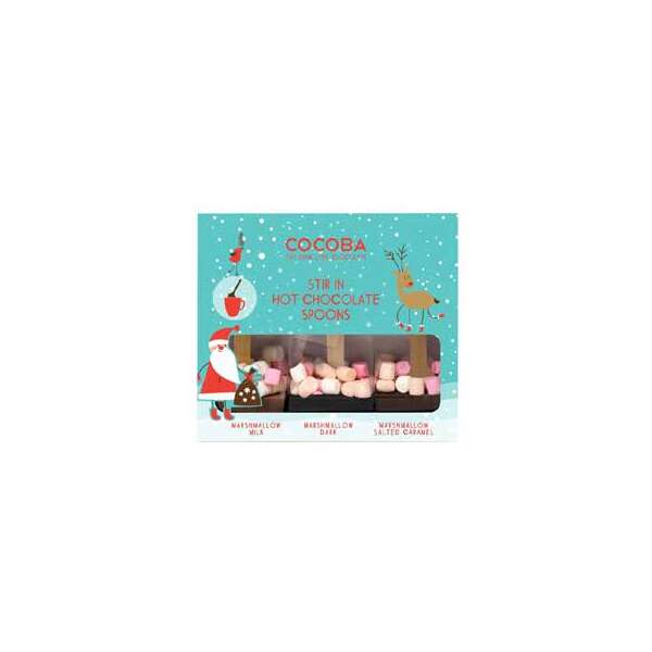 Cocoba Christmas Gift Set of 3 Hot chocolate Marshmallow Spoons 150g (6)
