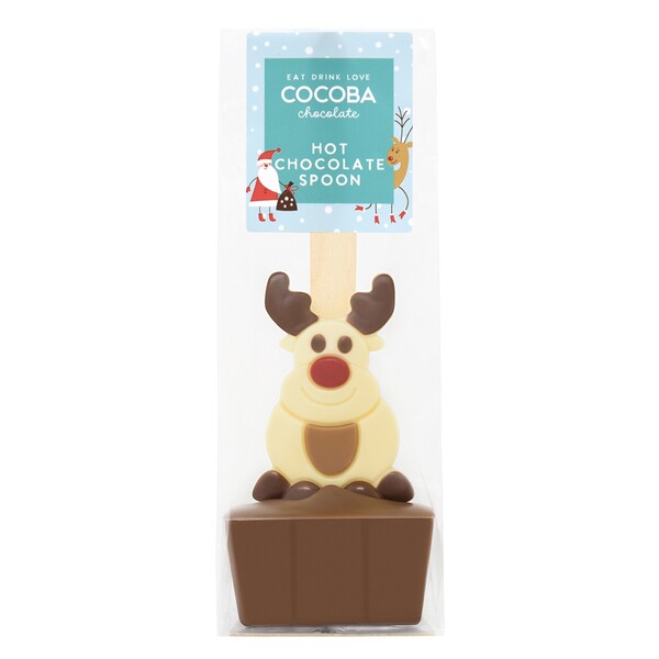 Cocoba Christmas Reindeer Milk Chocolate Hot Chocolate Spoon 50g (12)