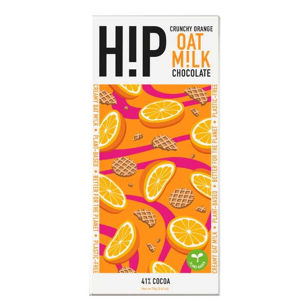 Hip Chocolate Crunchy Orange Oat Milk Chocolate 70g (12)