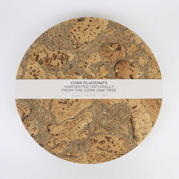LL Natural Cork Round Placemat Set of 4  (1)