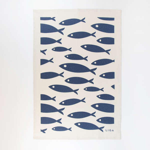 LL Organic Cotton Tea Towel - Fish (1)