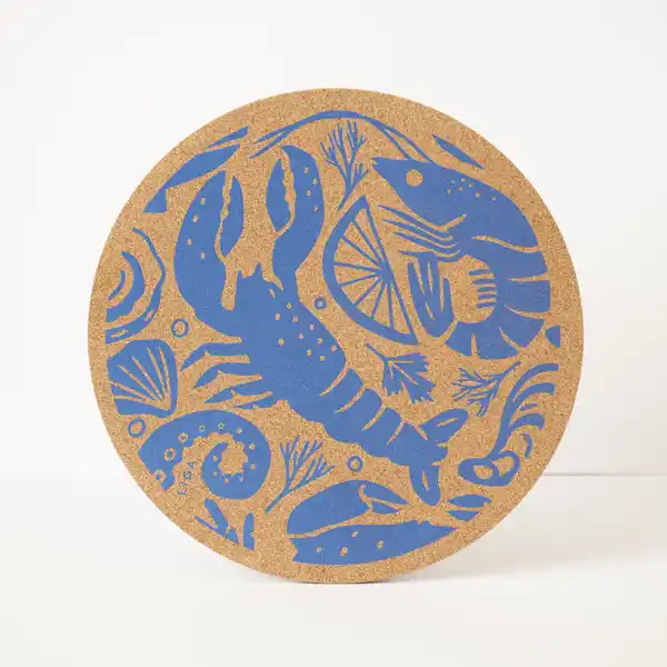 LL Cork Placemat Seafood Platter  (6)