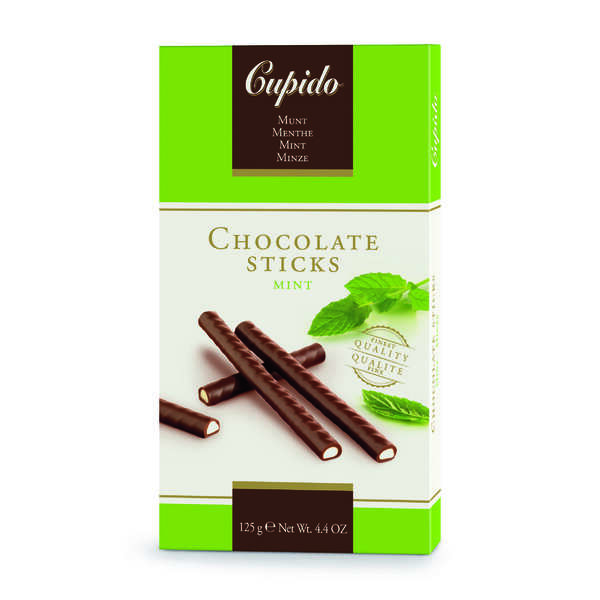 Cupido Chocolate Sticks - Mint 125g 