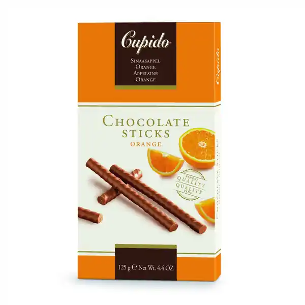Cupido Chocolate Sticks - Orange 125g (12)