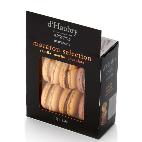 d'Haubry 6 Macarons - Vanilla, Mocha, Chocolate 72g (12)