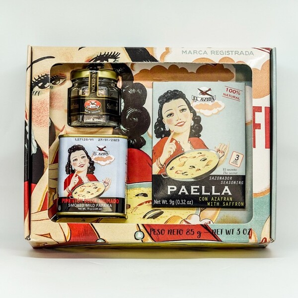 EL Avion Gift Pack (Saffron Jar 1g, Paella Mix and Smoked Paprika 85g (5)
