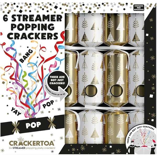 Mistletoe & Merry Crackertoa - Springloaded Christmas Crackers - Gold Trees