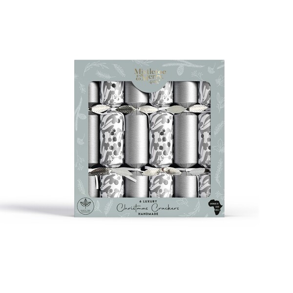 Mistletoe & Merry Luxury - Metallics Silver Mistletoe Crackers 