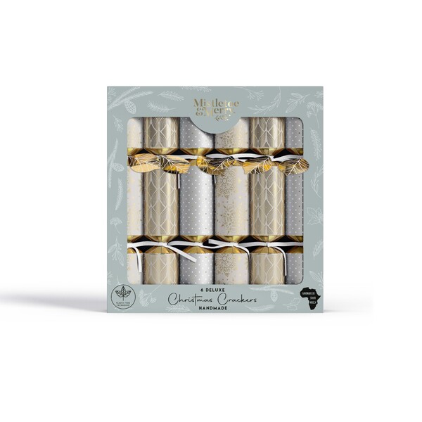 Mistletoe & Merry Deluxe - Metallics Mixed Pattern Crackers 