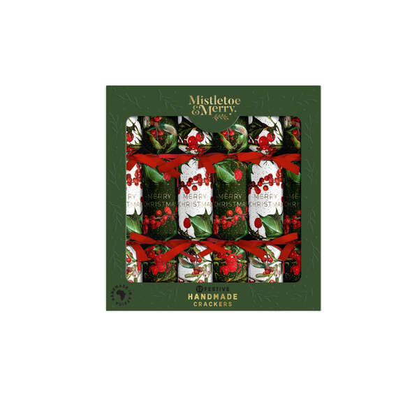 Mistletoe & Merry Festive Holly and Berry Sprigs (12)