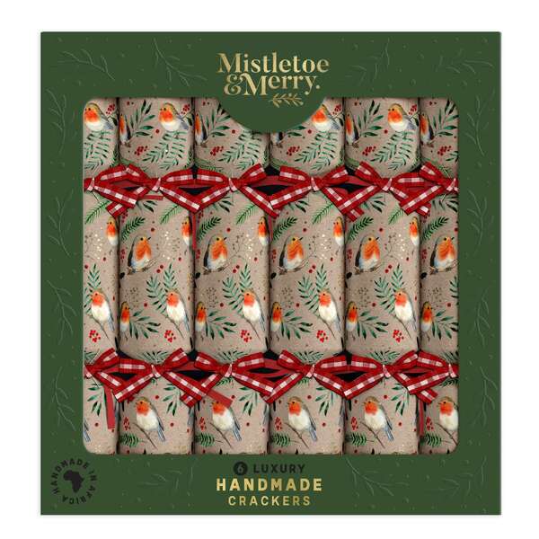 Mistletoe & Merry Luxury Kraft Robin (12)