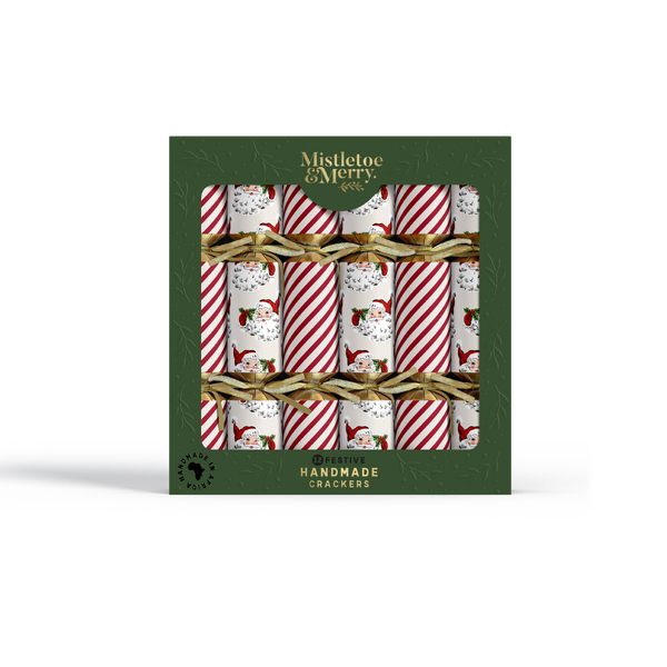 Mistletoe & Merry - Festive 12's - Nostalgic Santa & Stripes 12" - 12 per tray  (12)