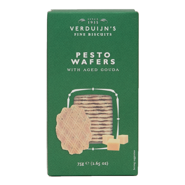 Verduijn's Pesto Wafers with aged Gouda Dark Green Box