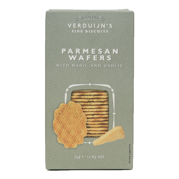 Verduijn's Parmesan Wafers with Basil & Garlic, Grey Box