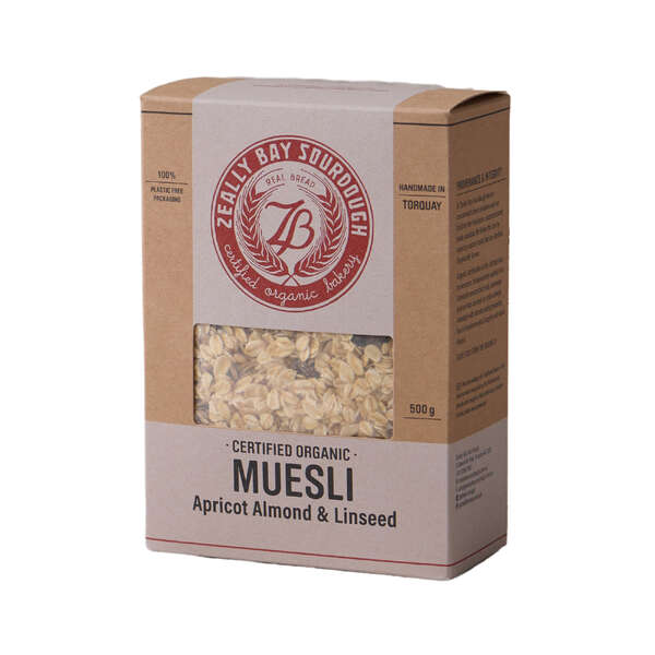 Zeally Bay Sourdough Certified Organic Muesli - Apricot Almond & Linseed 500g (12)