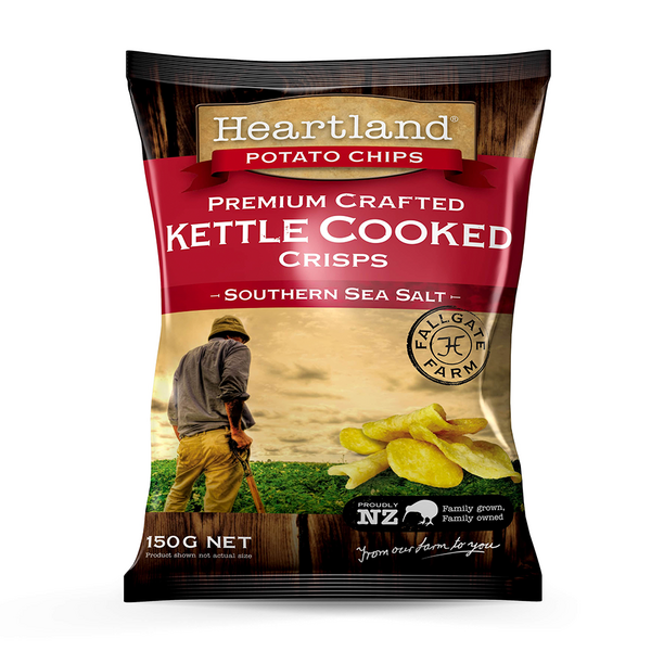 Heartland Kettle Cooked GF Chips - Southern Sea Salt 150g